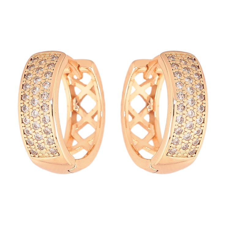 Серьги Xuping M&L цвет 18K колечки "Инкрустация кристаллами" фото №9