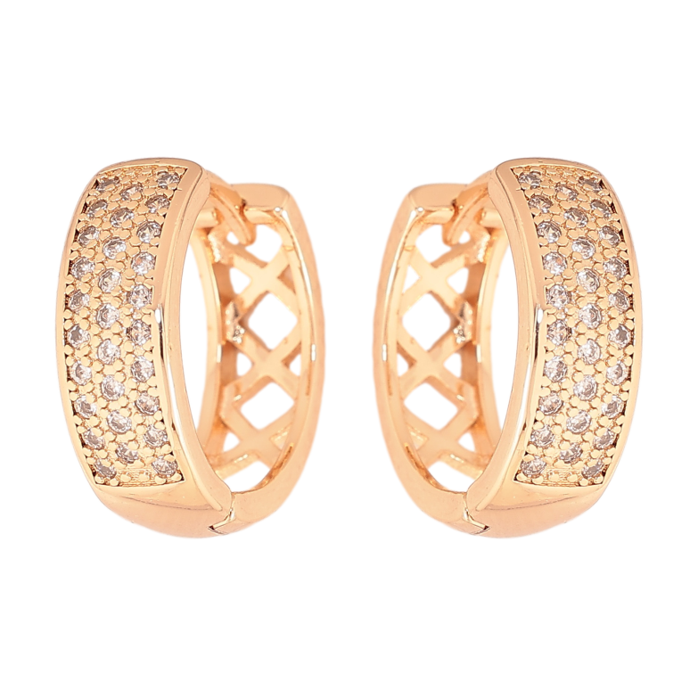 Серьги Xuping M&L цвет 18K колечки "Инкрустация кристаллами" фото №8