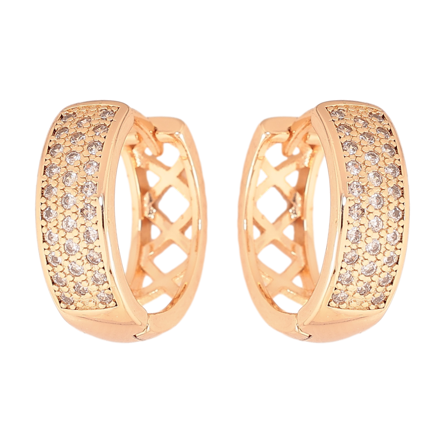 Серьги Xuping M&L цвет 18K колечки "Инкрустация кристаллами" фото №1