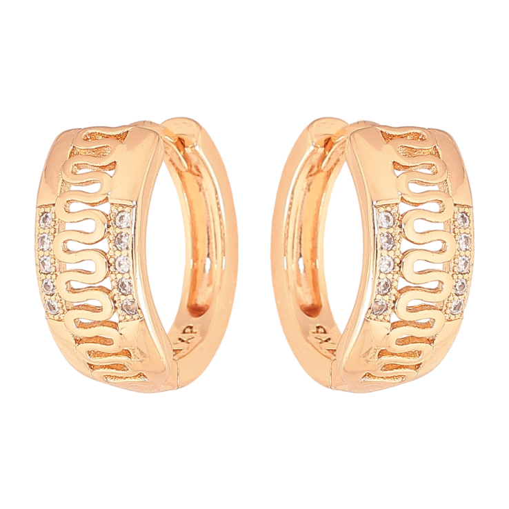 Сережки Xuping M&L колір 18K колечка "Візерунок з кристалами" фото №17 Сережки Xuping M&L колір 18K колечка "Візерунок з кристалами" фото №17