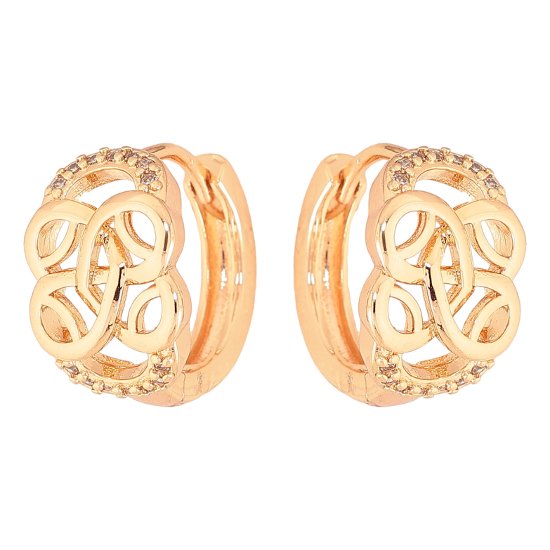 Серьги Xuping M&L цвет 18K колечки "Узор с кристаллами" фото №1