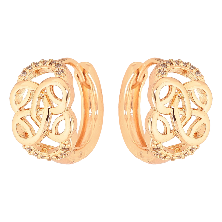 Серьги Xuping M&L цвет 18K колечки "Узор с кристаллами" фото №1