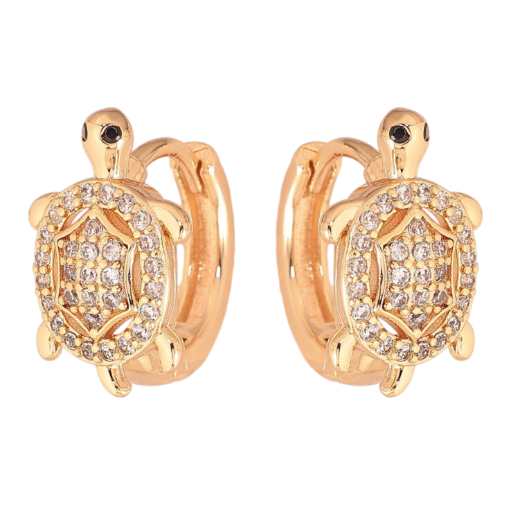 Сережки Xuping M&L колір 18K колечка "Черепахи з кристалами" фото №9 Сережки Xuping M&L колір 18K колечка "Черепахи з кристалами" фото №9