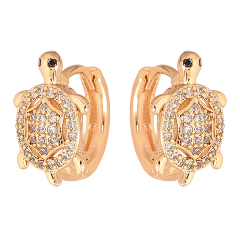 Серьги Xuping M&L цвет 18K колечки "Черепахи с кристаллами" фото №3