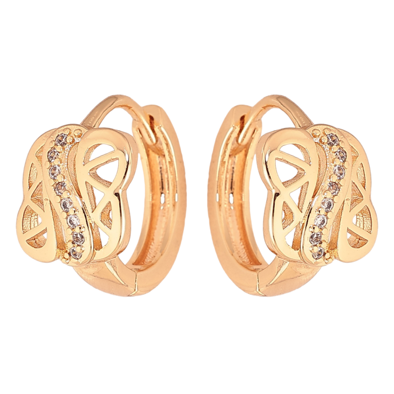 Сережки Xuping M&L колір 18K колечка "Візерунок з кристалами" фото №10