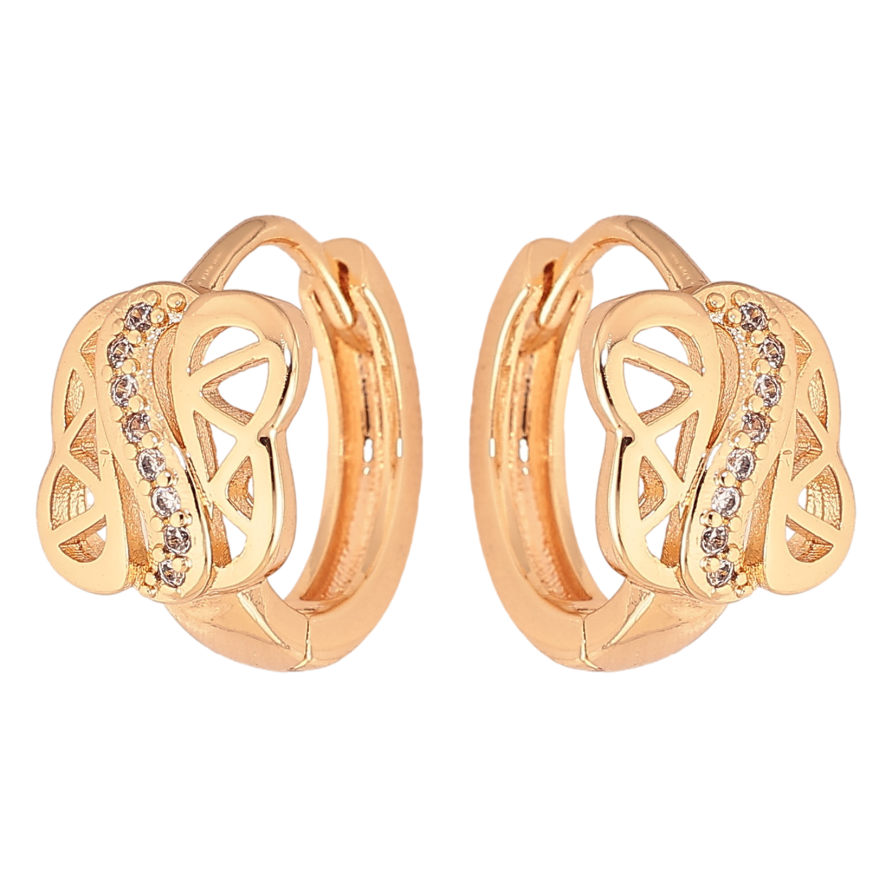Сережки Xuping M&L колір 18K колечка "Візерунок з кристалами" фото №1