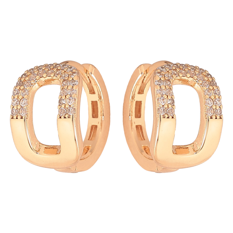 Серьги Xuping M&L цвет 18K колечки "Узор с кристаллами" фото №3