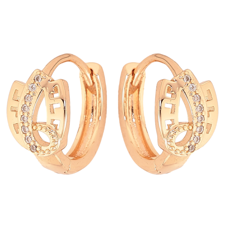 Сережки Xuping M&L колір 18K колечка "Візерунок з кристалами" фото №4