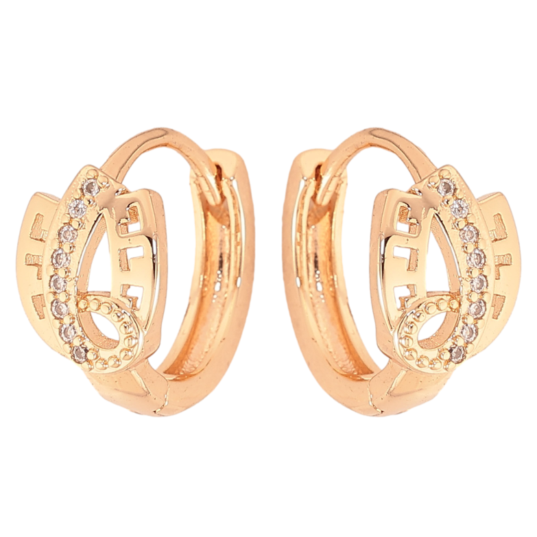 Серьги Xuping M&L цвет 18K колечки "Узор с кристаллами" фото №1