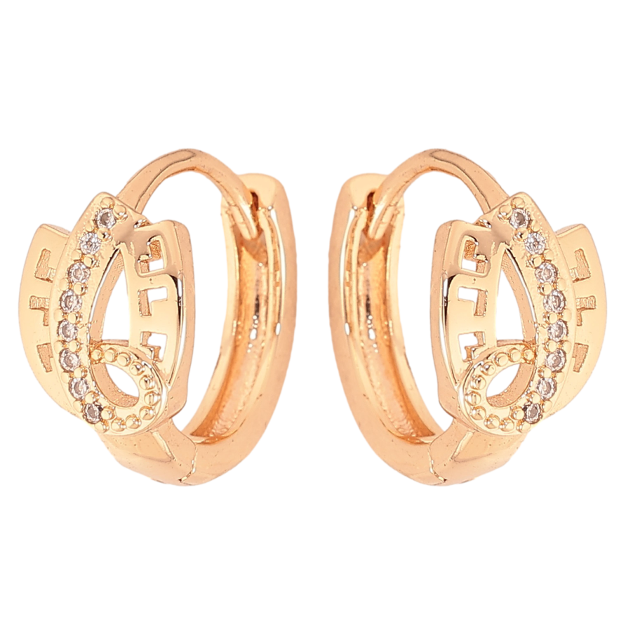 Серьги Xuping M&L цвет 18K колечки "Узор с кристаллами" фото №1