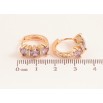 Серьги Xuping M&L цвет 18K колечки "Узор с сиреневыми кристаллами" фото №2