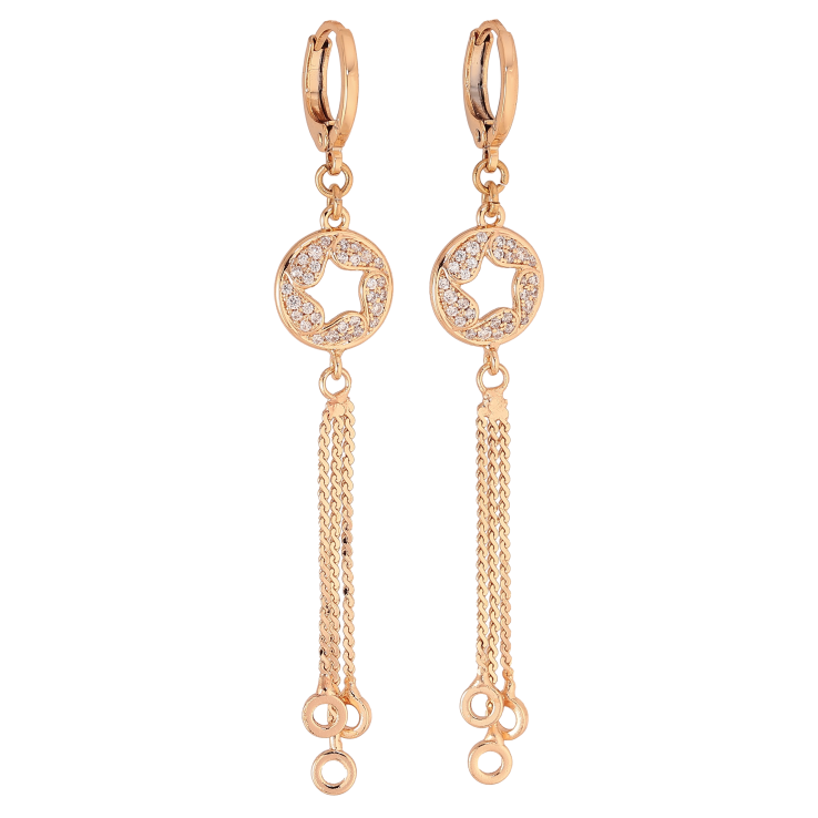 Серьги Xuping M&L цвет 18K подвески на колечках "Подвески с инкрустацией кристаллами" фото №19