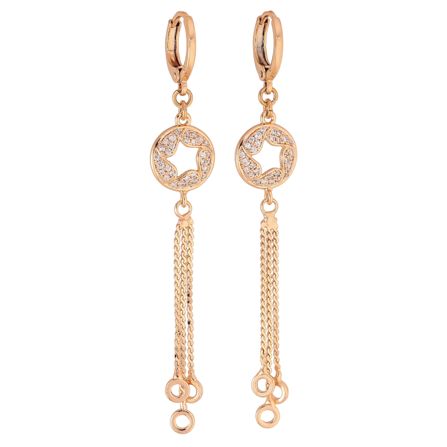 Серьги Xuping M&L цвет 18K подвески на колечках "Подвески с инкрустацией кристаллами" фото №1