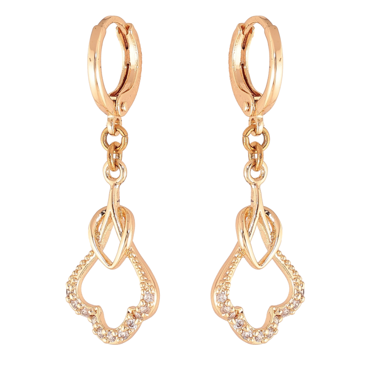 Серьги Xuping M&L цвет 18K подвески на колечках "Узор с кристаллами" фото №15