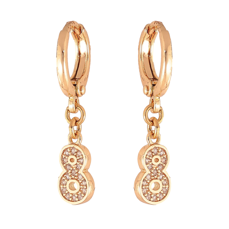 Сережки Xuping M&L колір 18K підвіски на колечках "Вісімки з кристалами" фото №19 Сережки Xuping M&L колір 18K підвіски на колечках "Вісімки з кристалами" фото №19