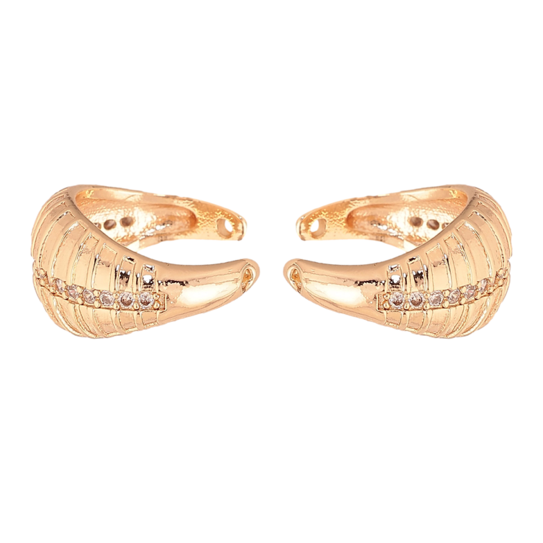 Сережки Xuping M&L колір 18К кафи "Візерунок з кристалами" фото №1