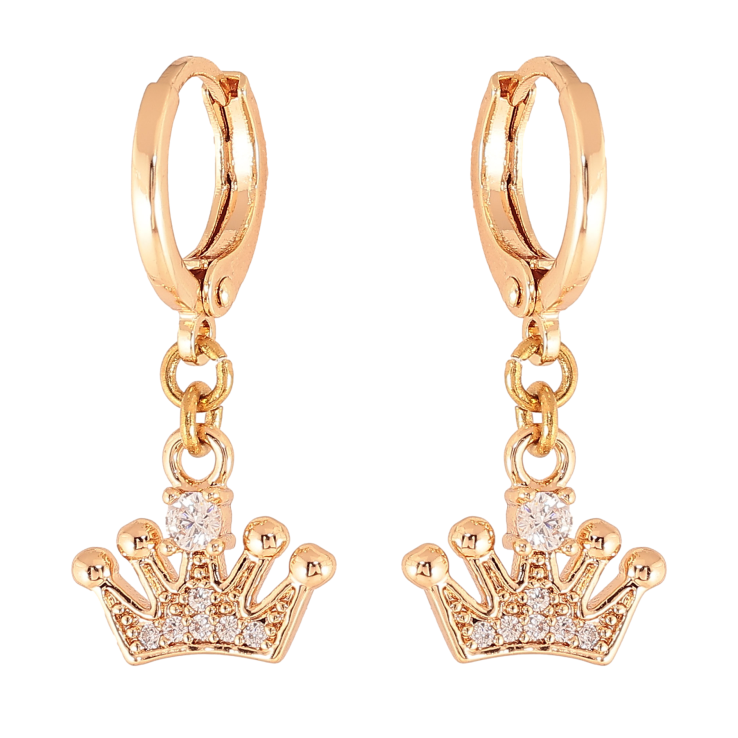 Серьги Xuping M&L цвет 18K подвески на колечках "Корона с кристаллами" фото №17