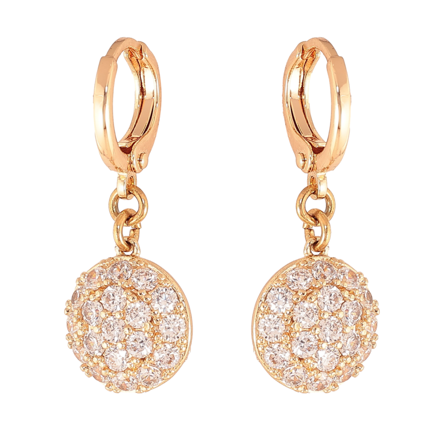 Сережки Xuping M&L колір 18K підвіски на колечках "Інкрустація кристалами" фото №1