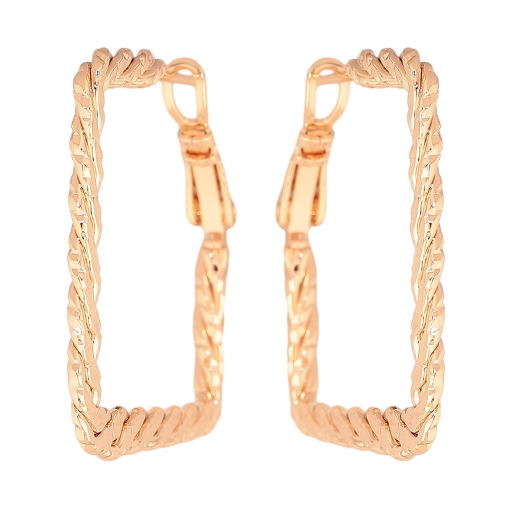 Сережки Xuping M&L колір 18K італійський замок "Квадратні з декоративним візерунком" 3х3см фото №21 Сережки Xuping M&L колір 18K італійський замок "Квадратні з декоративним візерунком" 3х3см фото №21