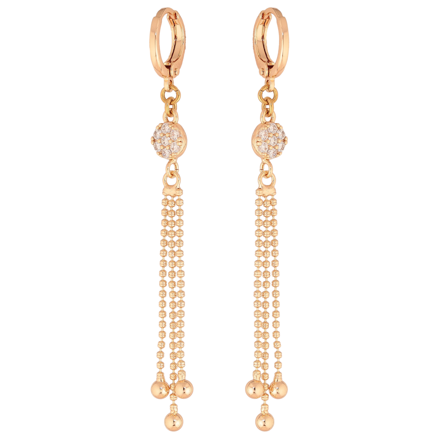 Сережки Xuping M&L колір 18K підвіски на колечках "Візерунок з кристалами" фото №1 Сережки Xuping M&L колір 18K підвіски на колечках "Візерунок з кристалами" фото №1