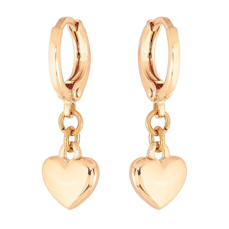 Серьги Xuping M&L цвет 18K подвески на колечках "Сердечка" фото №1