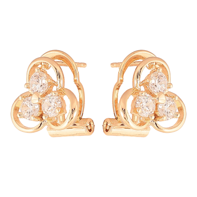 Сережки Xuping M&L колір 18K італійський замок "Візерунок з кристалами" фото №1 Сережки Xuping M&L колір 18K італійський замок "Візерунок з кристалами" фото №1