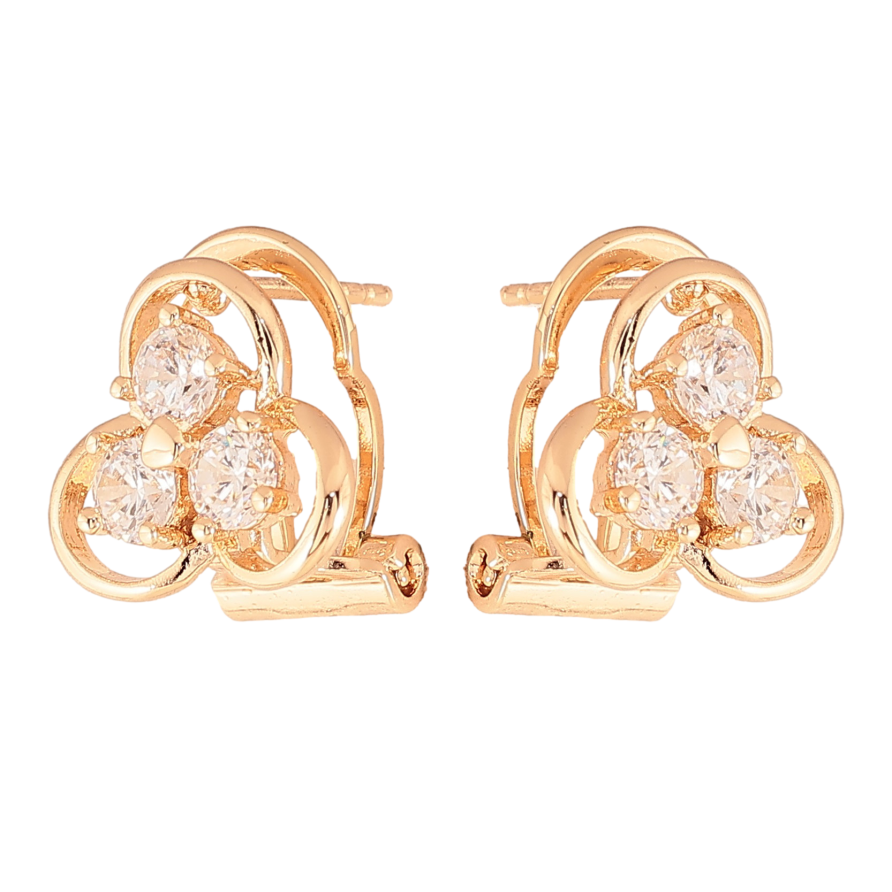 Сережки Xuping M&L колір 18K італійський замок "Візерунок з кристалами" фото №1 Сережки Xuping M&L колір 18K італійський замок "Візерунок з кристалами" фото №1