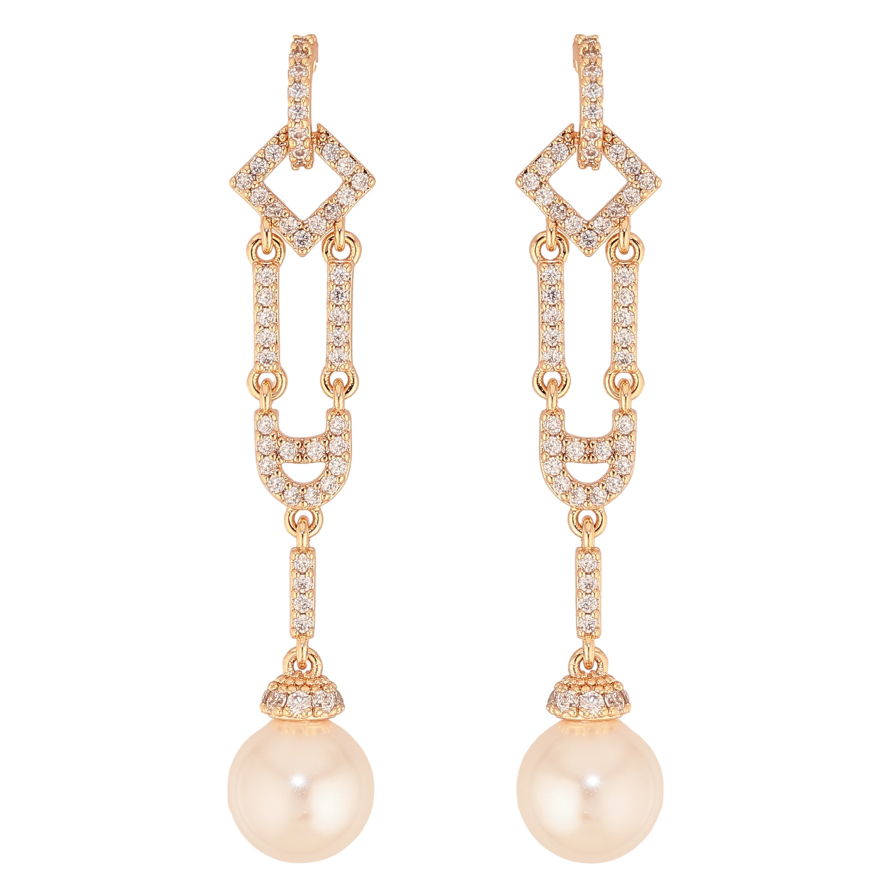 Сережки Xuping M&L колір 18K пусети "Декоративні підвіски з перлами та кристалами" фото №1