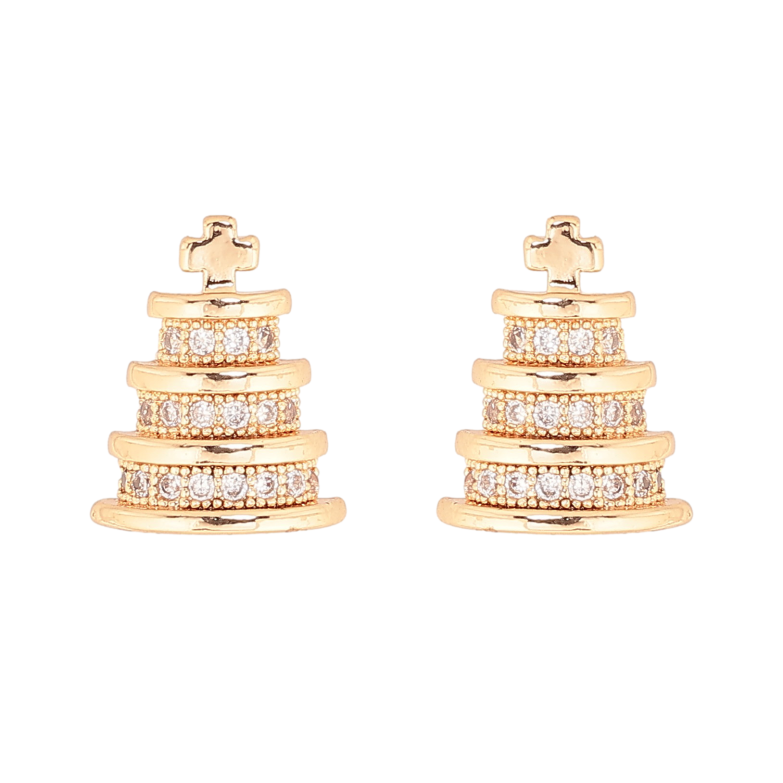 Сережки Xuping M&L колір 18K пусети "Декоративний візерунок з кристалами" фото №1