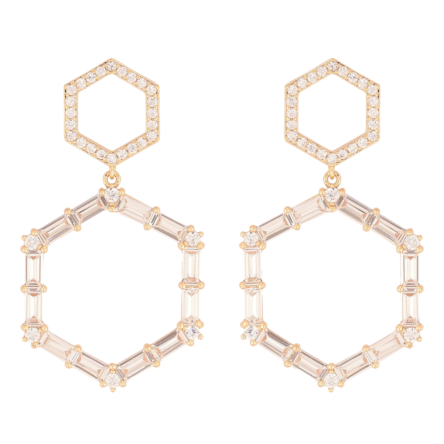 Сережки Xuping M&L колір 18K пусети "Фігурні підвіски з кристалами" фото №1