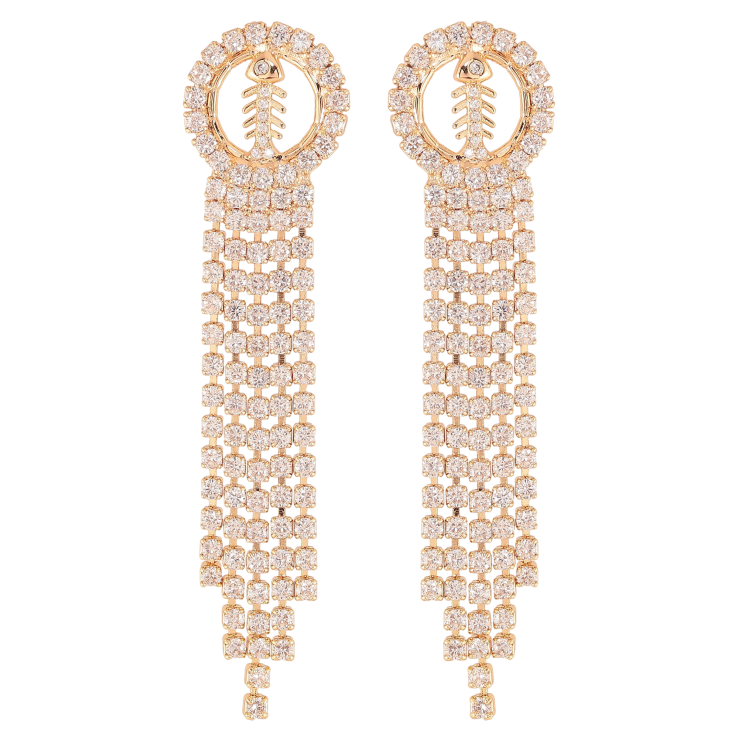 Сережки Xuping M&L колір 18K пусети "Кристальні підвіски" фото №9