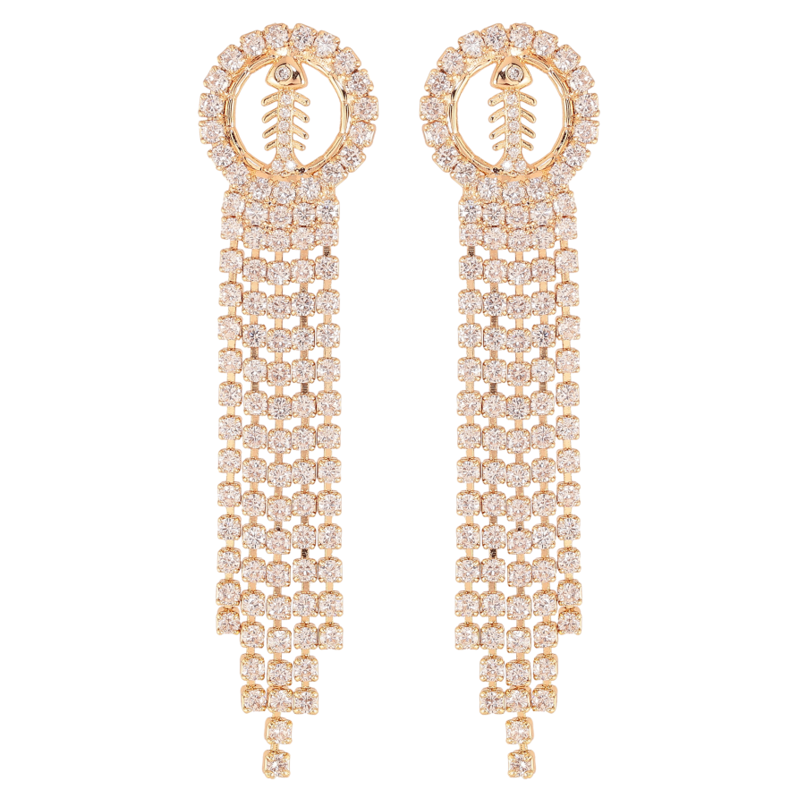 Сережки Xuping M&L колір 18K пусети "Кристальні підвіски" фото №1