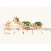 Серьги Xuping M&L цвет 18K пусеты "Зеленые кристальные подвески" фото №2