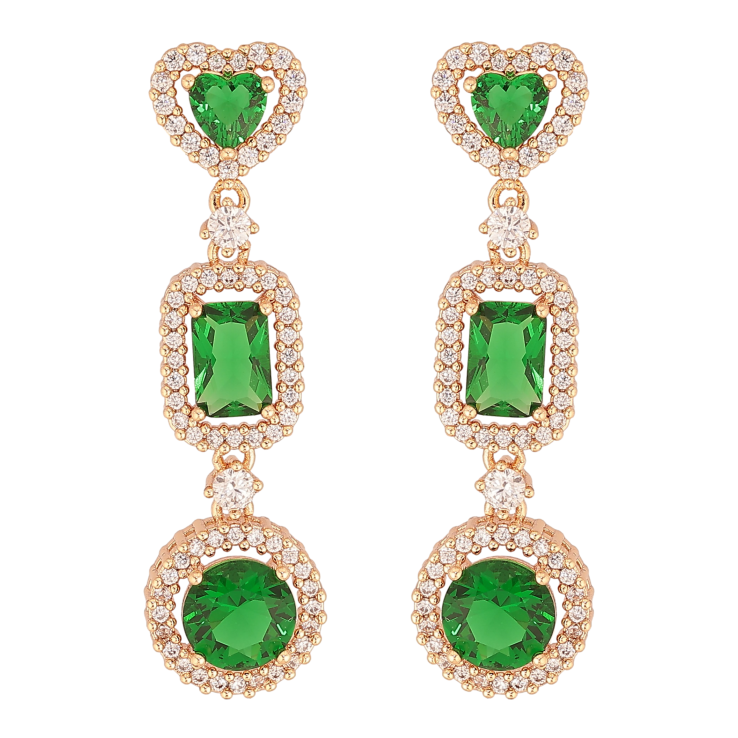 Серьги Xuping M&L цвет 18K пусеты "Зеленые кристальные подвески" фото №23