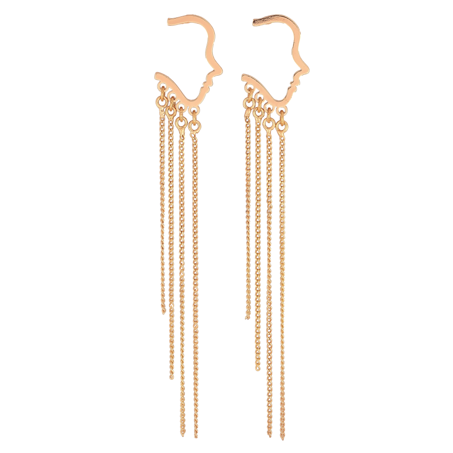 Сережки Xuping M&L колір 18K пусети "Декоративні підвіски профіль" фото №1