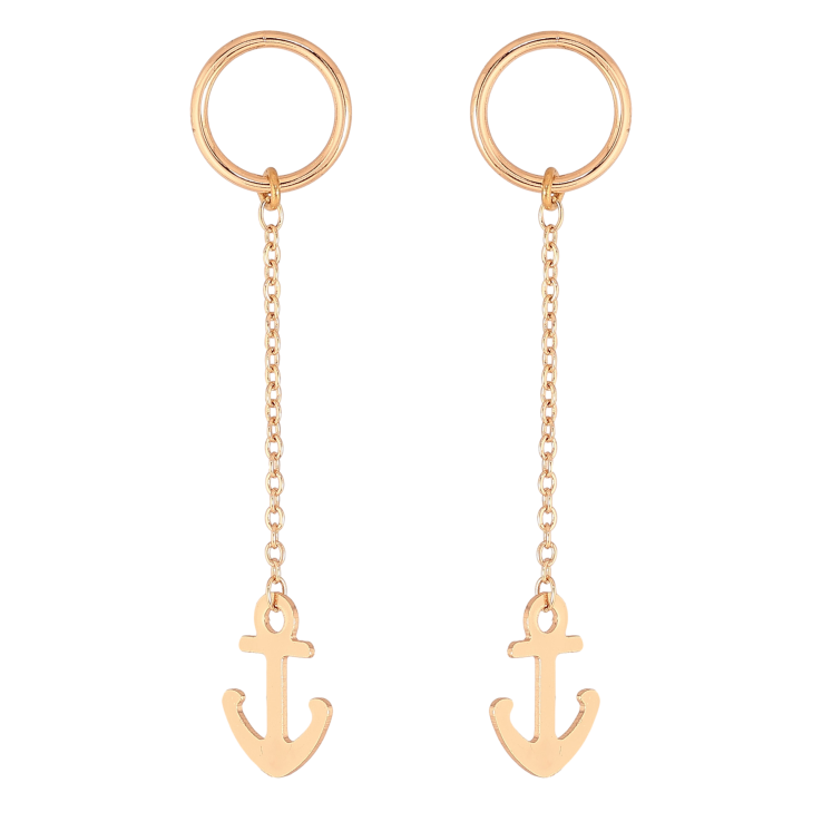 Сережки Xuping M&L колір 18K пусети "Якір" фото №3