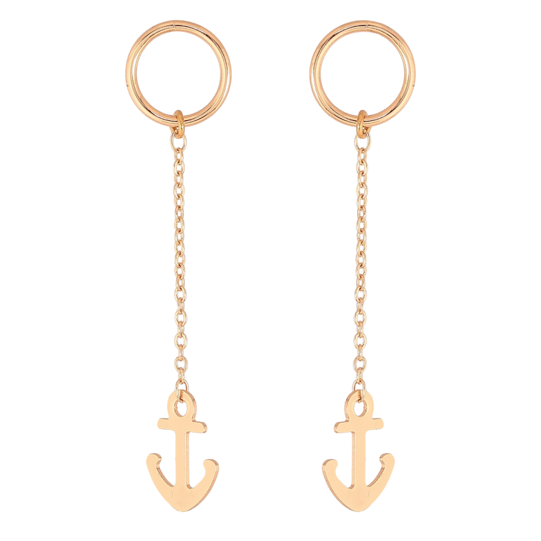 Серьги Xuping M&L цвет 18K пусеты "Якорь" фото №16