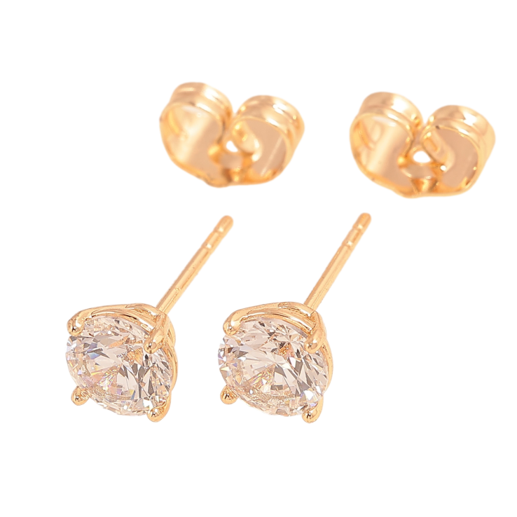 Серьги Xuping M&L цвет 18K пусеты "Кристаллы в 4-х крапановой оправе" ø 6мм фото №20