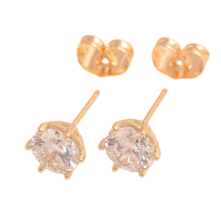 Серьги Xuping M&L цвет 18K пусеты "Кристаллы в 6-ти крапановой оправе" ø 7мм фото №17