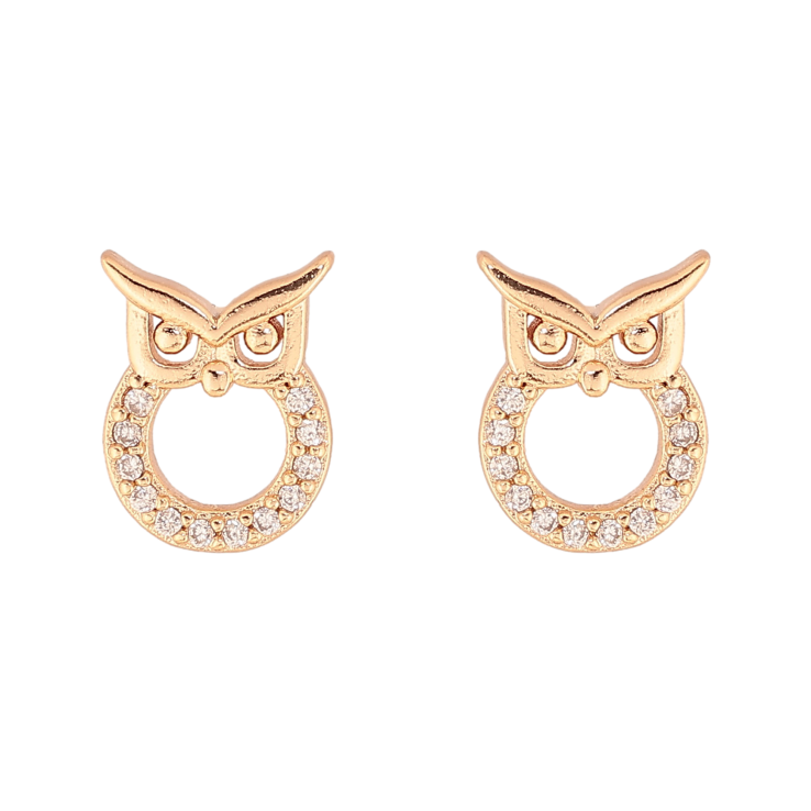 Сережки Xuping M&L колір 18K пусети "Сови з кристалами" фото №17