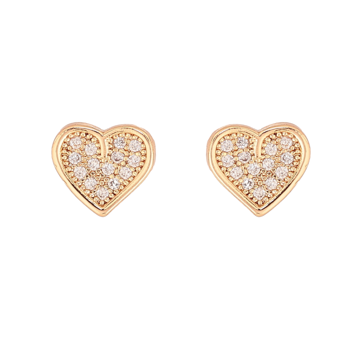 Серьги Xuping M&L цвет 18K пусеты "Сердечки с кристаллами" фото №19