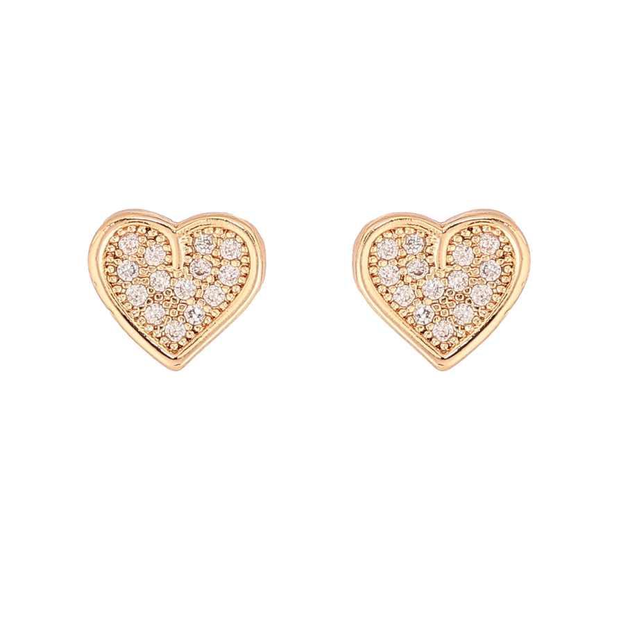 Серьги Xuping M&L цвет 18K пусеты "Сердечки с кристаллами" фото №1 Серьги Xuping M&L цвет 18K пусеты "Сердечки с кристаллами" фото №1