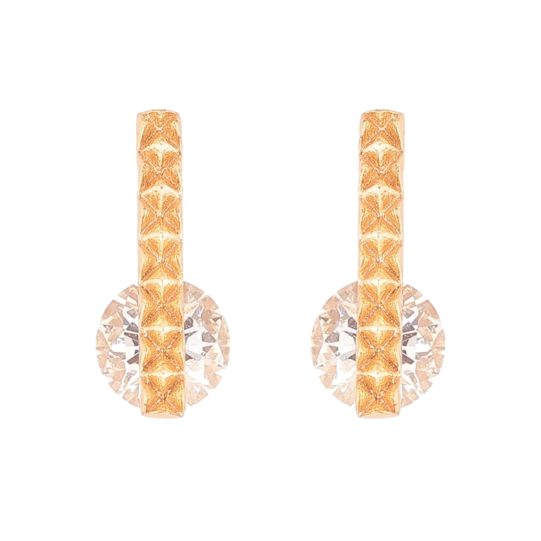 Серьги Xuping M&L цвет 18К пусеты "Кристаллы" фото №1