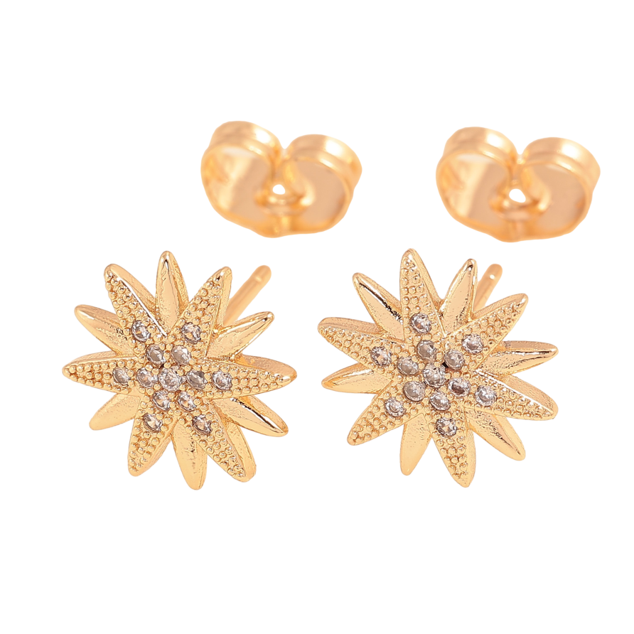 Серьги Xuping M&L цвет 18K пусеты "Звезды с кристаллами" фото №1