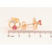 Сережки Xuping M&L колір 18K пусети "Овали з малиновими кристалами" фото №2
