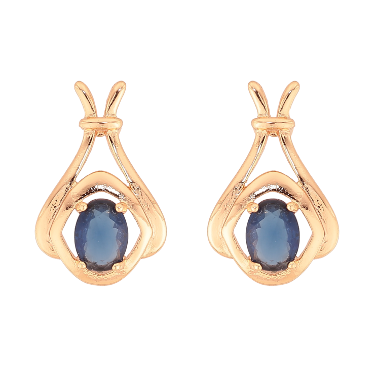 Сережки Xuping M&L колір 18K пусети "Візерунок з синіми кристалами" фото №8