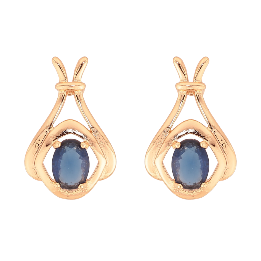 Серьги Xuping M&L цвет 18K пусеты "Узор с синими кристаллами" фото №1