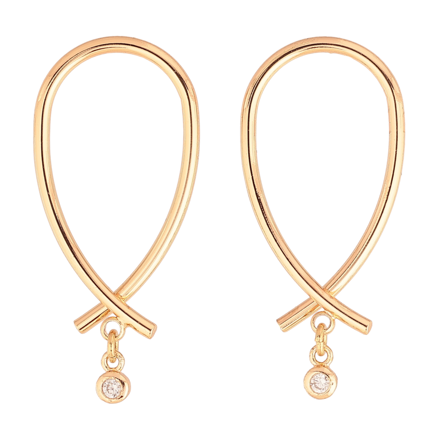 Сережки Xuping M&L колір 18K пусети "Петелі з кристальними підвісками" фото №1