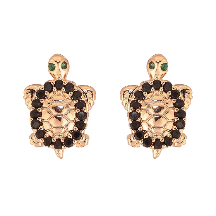 Сережки Xuping M&L колір 18K пусети "Черепашки з чорними кристалами" фото №25 Сережки Xuping M&L колір 18K пусети "Черепашки з чорними кристалами" фото №25