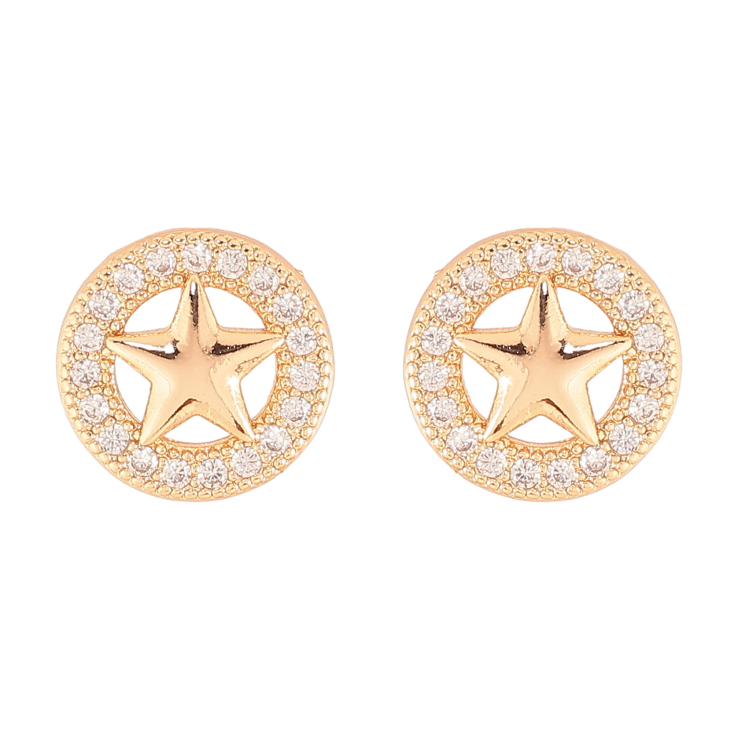 Сережки Xuping M&L колір 18K пусети "Кристальні кільця з зірками" фото №21